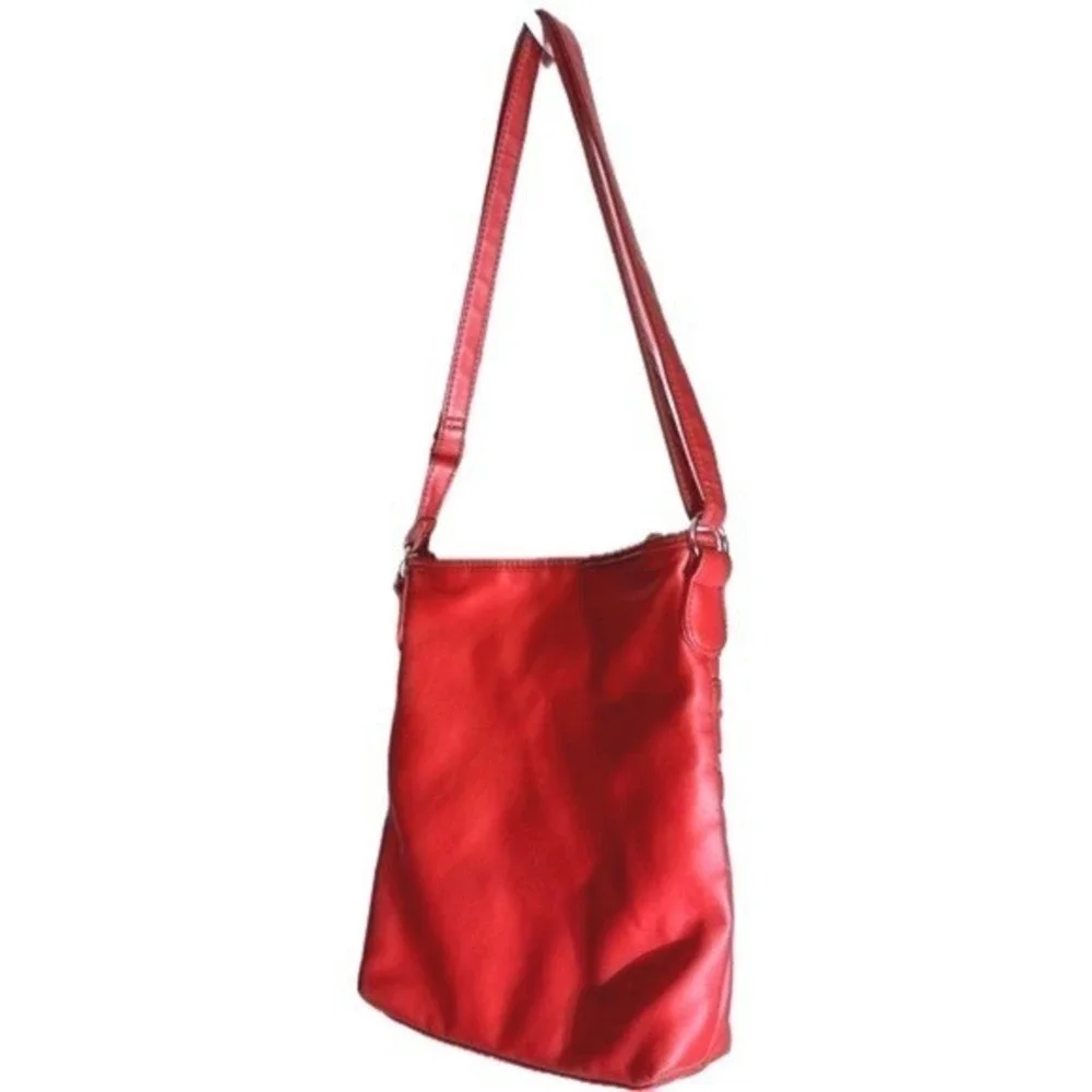 Bueno Purse Bag Red Women's Medium Faux Leather Multi Pocket‎